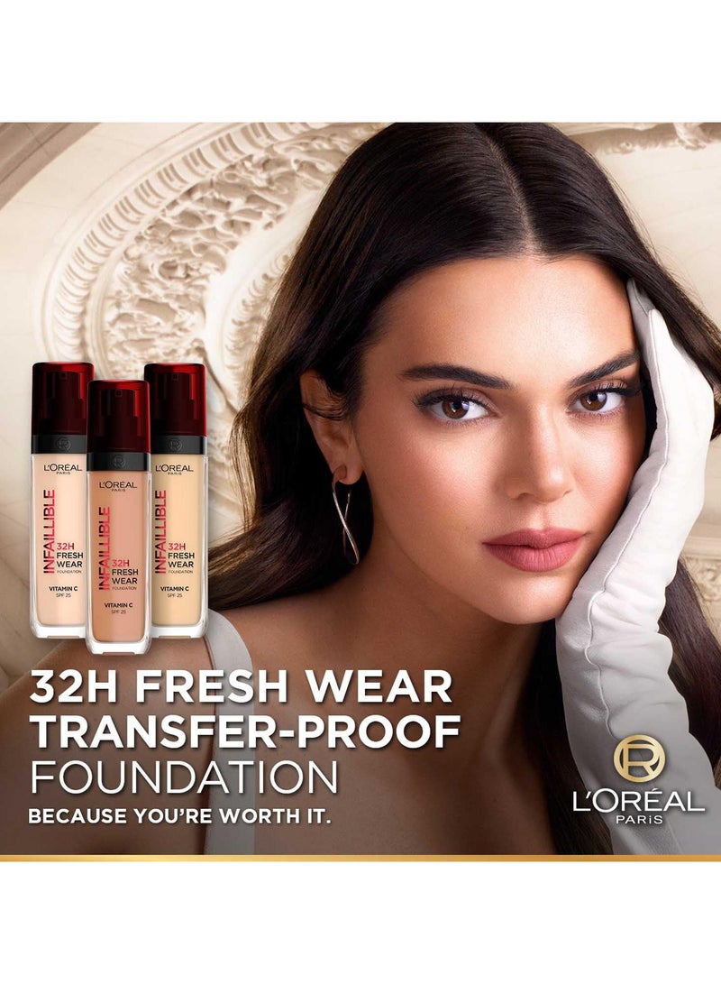 لوريال باريس كريم أساس إنفاليبل فريش وير يدوم 32 ساعة - 125 لون دافئ، 30 مل - Image 4