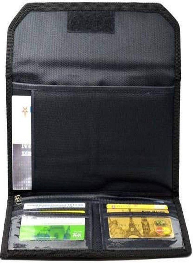 Magpie Document Bag Magpie Collection Nylon Multipurpose Expanding Cheque Book Holder Multi Pocket Travel Organizer Document Bag for Small Accessories- 24 * 12 CM Black - Image 4