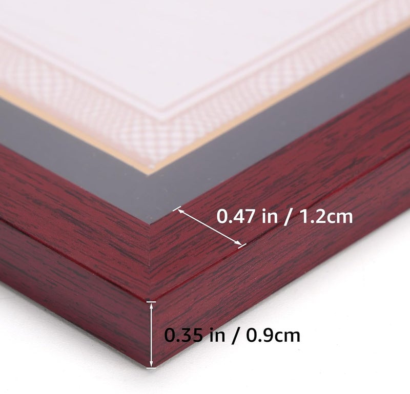 Lavezee Single 10x16 Frame for 8.5x11 Certificates Diploma and 4x6 Photo Picture with PS Front, Black Over Gold Double Mat for Wall, Mahogany, Graduation Gifts - Image 3