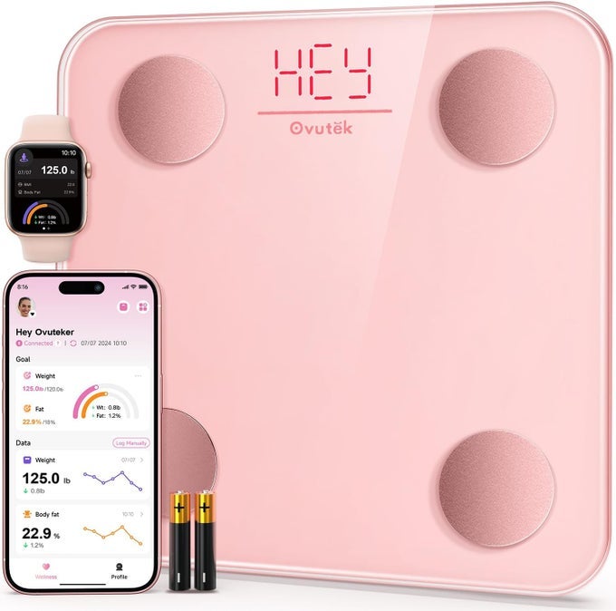 SMART SCALE FOR BODY WEIGHT DIGITAL BATHROOM SCALE BMI WEIGHING BODY FAT SCALE ACCURATE BODY COMPOSITION SCALE MONITOR FOR PEOPLES HEALTH WITH SMARTPHONE APP COMPACT SIZE 400LB