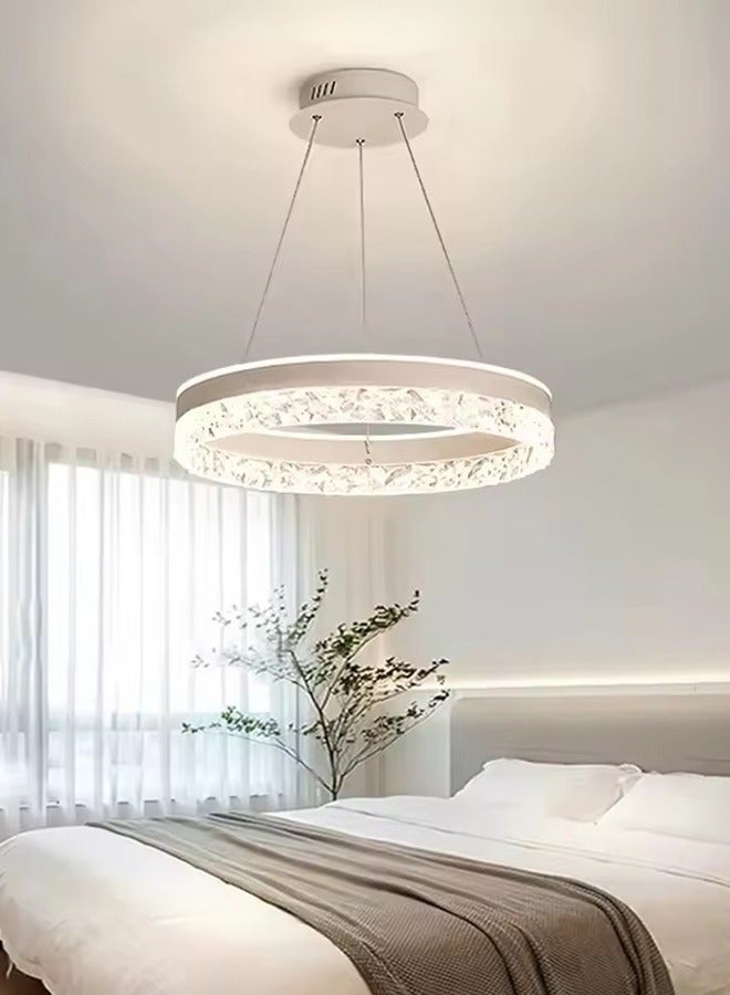 White 1-ring dimming chandelier 50W Chandelier With Remote Control In Dining Room Kitchen Island - Image 2