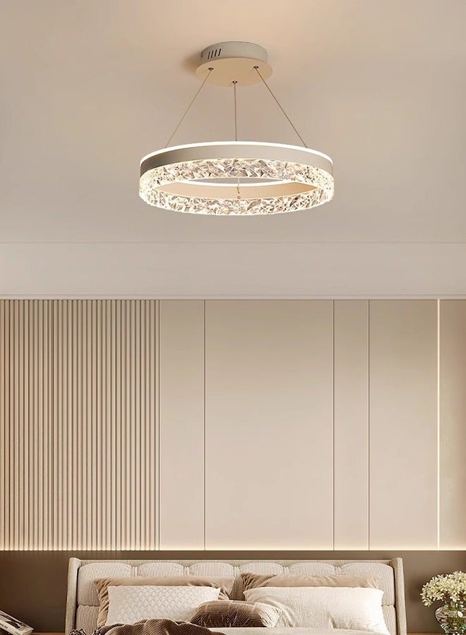 White 1-ring dimming chandelier 50W Chandelier With Remote Control In Dining Room Kitchen Island - Image 3