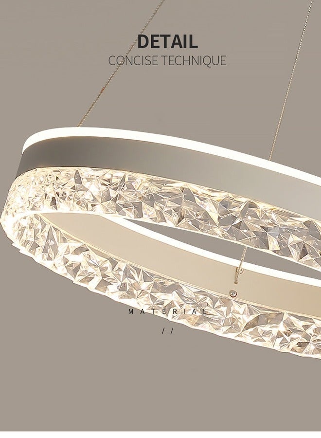 White 1-ring dimming chandelier 50W Chandelier With Remote Control In Dining Room Kitchen Island - Image 5