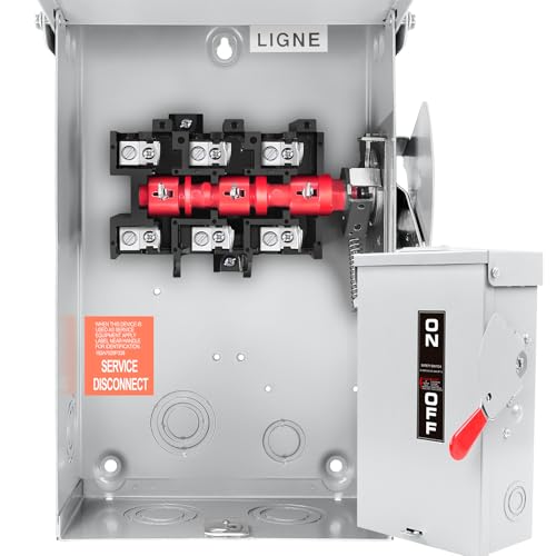 MUJURUR 2026 Upgrade 60 Amp Disconnect Switch,3 Pole Safety Switch,Non-Fusible,NEMA 3R Standards,Galvanized Steel,Anti Corrosion and Rust Prevention,10-Year Warrnaty,Indoor&Outdoor - Image 1