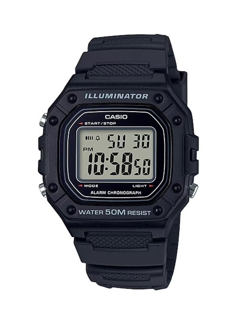 CASIO Men's Resin Digital Wrist Watch W-218H-1AVDF - 43 mm - Black - Image 1