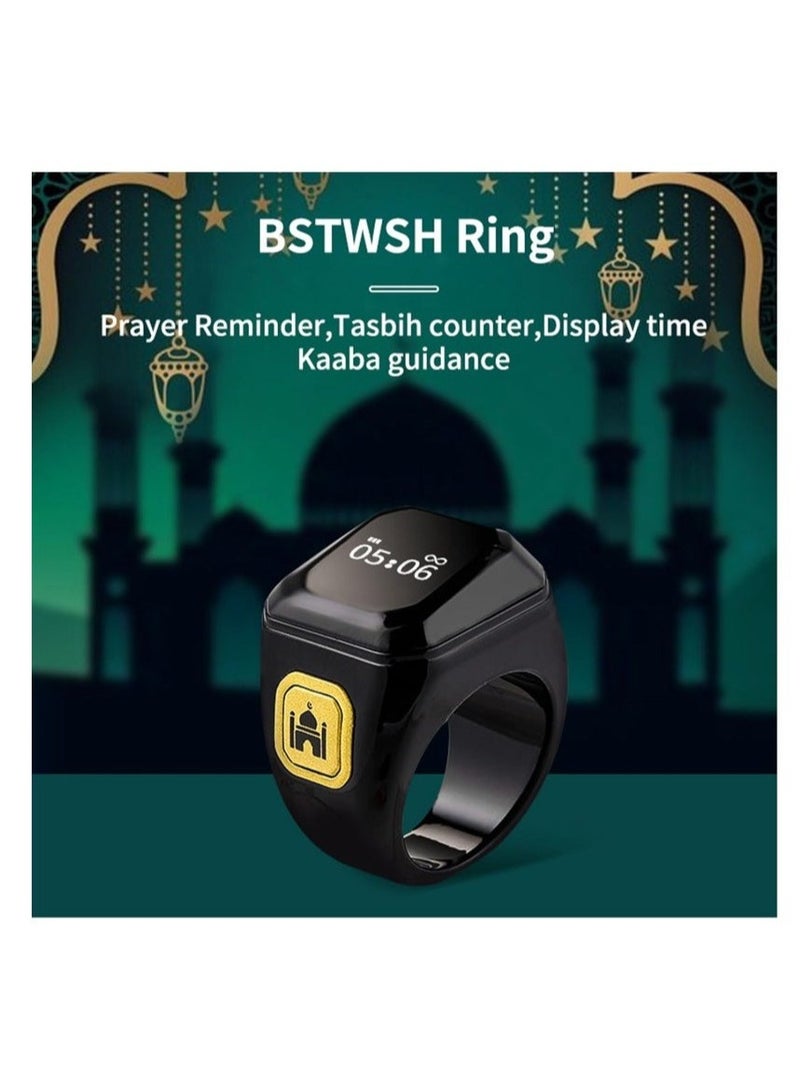 BSTWSH Smart Zikr Counter Ring – Digital Tasbih Ring with Prayer Time Alerts & LED Display  - Image 3