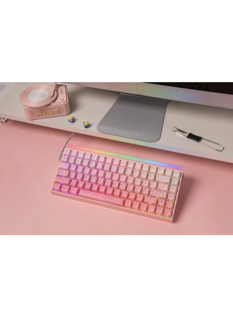 AULA لوحة مفاتيح الألعاب الميكانيكية السلكية HERO 84 HE مع إضاءة خلفية RGB بتنسيق إيقاع الموسيقى، مفتاح مغناطيسي Dragon King، معدل استقصاء 8K، معدل مسح 128K، تصميم مدمج بـ 84 مفتاح لجهاز الكمبيوتر/اللابتوب - Image 5