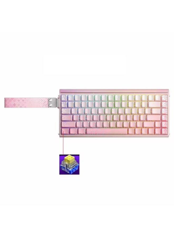 AULA لوحة مفاتيح الألعاب الميكانيكية السلكية HERO 84 HE مع إضاءة خلفية RGB بتنسيق إيقاع الموسيقى، مفتاح مغناطيسي Dragon King، معدل استقصاء 8K، معدل مسح 128K، تصميم مدمج بـ 84 مفتاح لجهاز الكمبيوتر/اللابتوب - Image 1