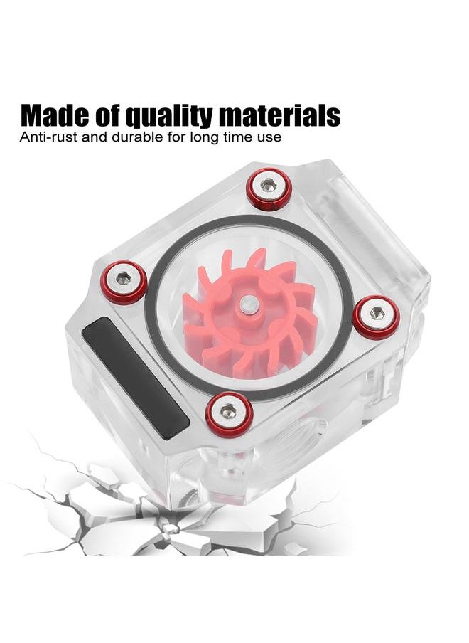 Thoraya G1/4" Thread Water Cooling Flow Meter Indicator for PC Water Cooling System Acrylic Red  - Image 2