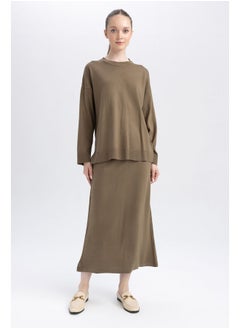 Woman A Line Tricot Tricot Skirt