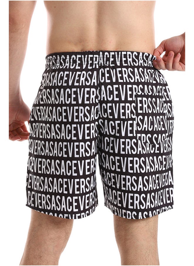 WHITE RABBIT - Side Pockets Crabs Patterned Board Shorts - Image 1