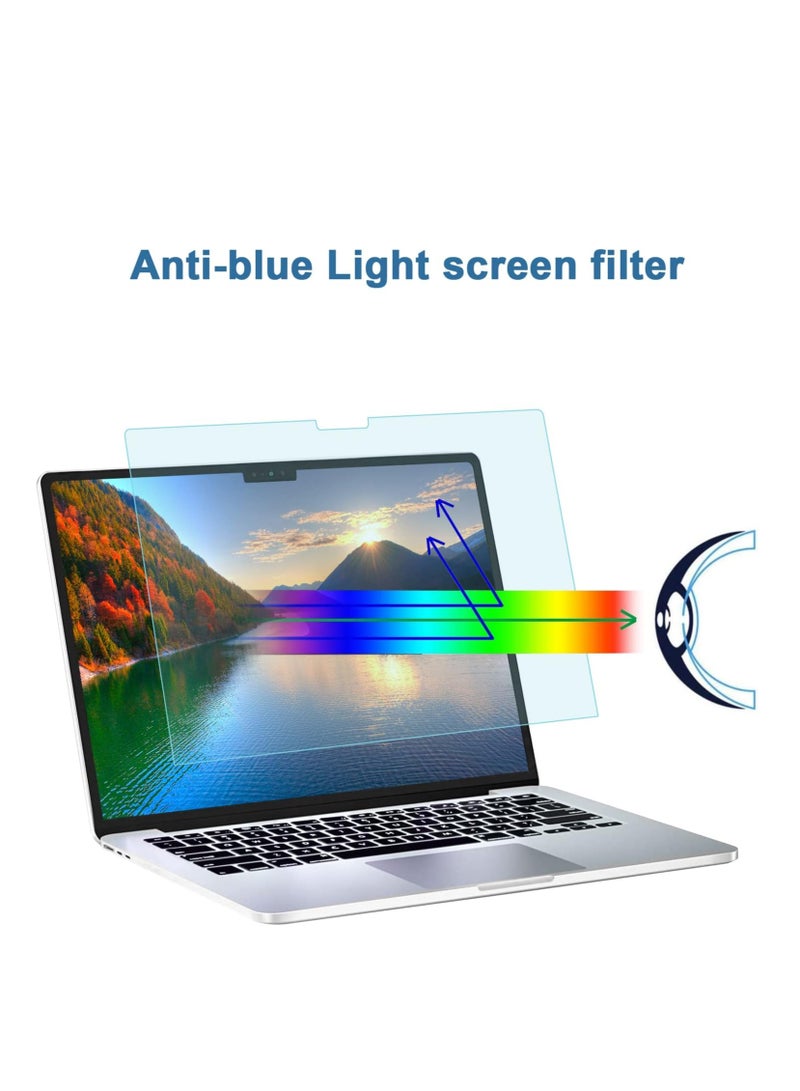 1Pack Blue Light Blocking Screen Protector Compatible with MacBook Air 15 inch 2025 2024 2023 A3241 A3114 A2941 M3 M2, Anti Blue Light Screen Filter Film Matte Anti Glare Eye Protection Screen Protector  - Image 3