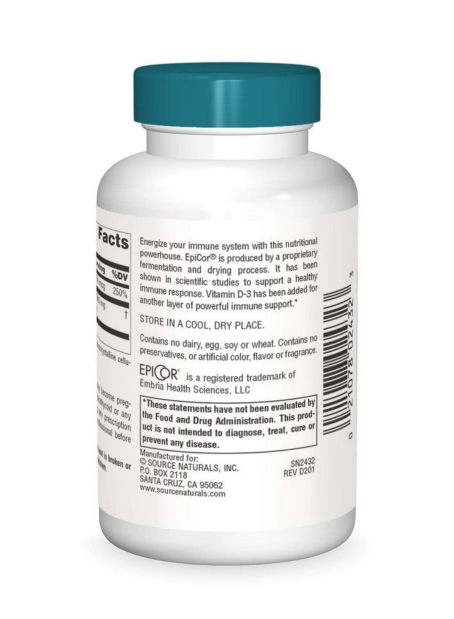 Source Naturals Wellness Epicor With Vitamin D3 For Heightened Immune Defense 30 Capsules - Image 3