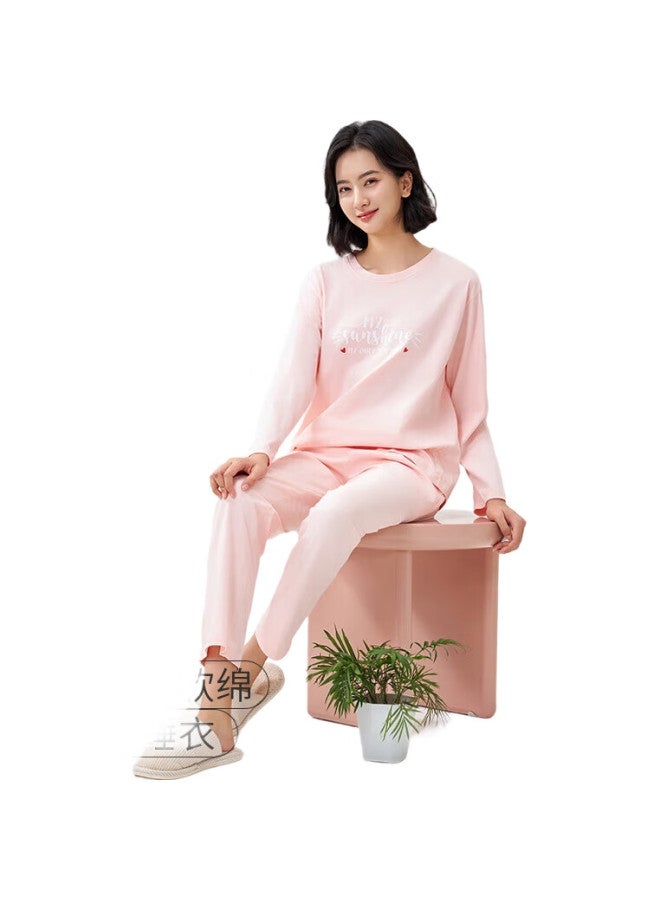 THREEGUN [Zhimeng Series] Spring And Summer Women'S Pajamas, Pure Cotton, Anti-Mite, 100% Cotton, Long-Sleeve Pullover Loungewear - Image 3