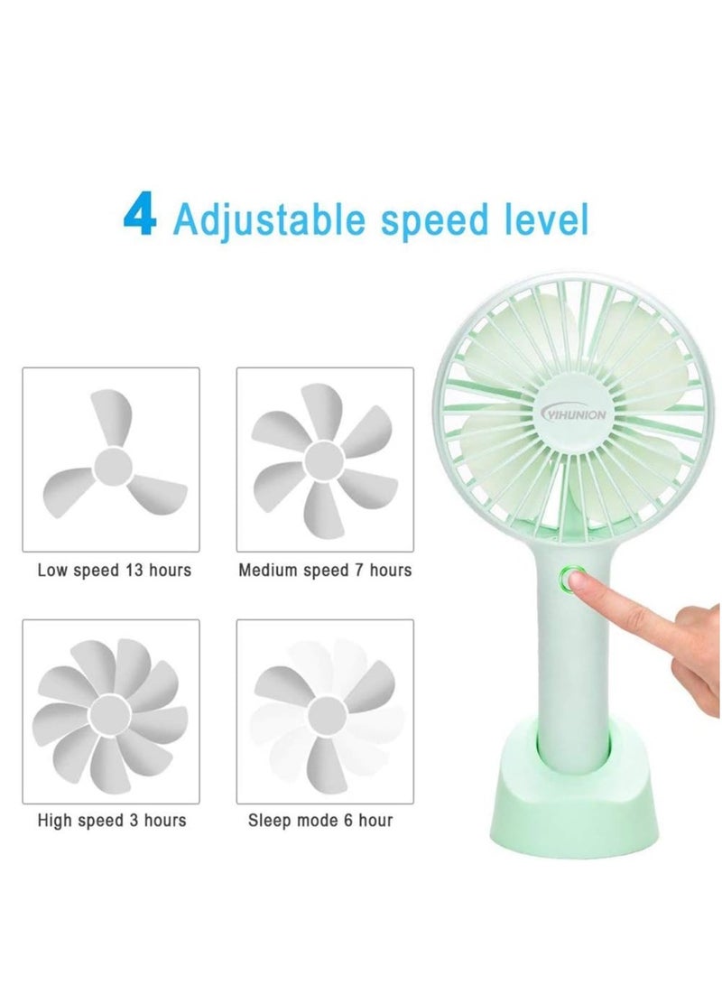 مروحة صغيرة محمولة باليد مزودة ب3 إعدادات للسرعة ومنفذ USB مع قاعدة - Image 3