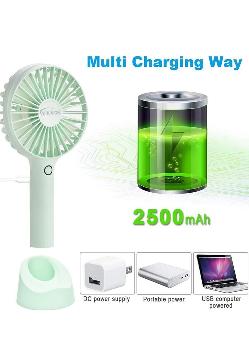 مروحة صغيرة محمولة باليد مزودة ب3 إعدادات للسرعة ومنفذ USB مع قاعدة - Image 4
