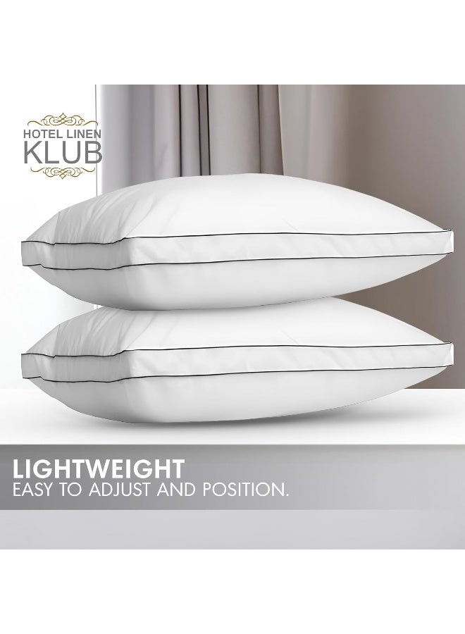 Hotel Linen Klub Hotel Linen Klub Set of 2 Down Feather Alternative Pillows with Double Piping  - Image 2