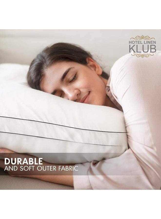 Hotel Linen Klub Hotel Linen Klub Set of 2 Down Feather Alternative Pillows with Double Piping  - Image 4