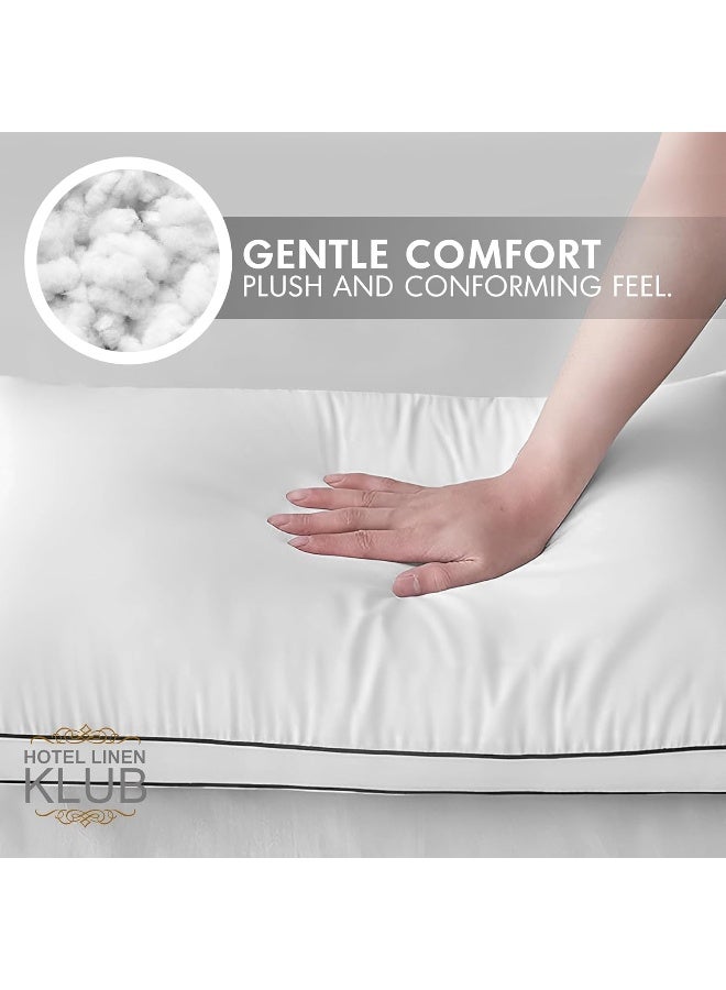 Hotel Linen Klub Hotel Linen Klub Set of 2 Down Feather Alternative Pillows with Double Piping  - Image 3