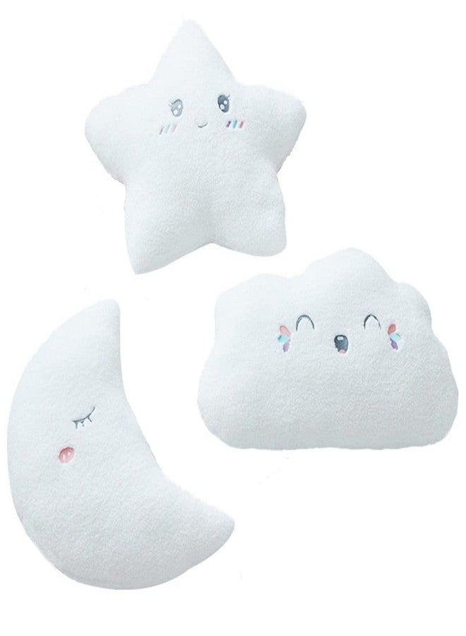 Peach Cuddle Cute Cloud Moon Star Cushions for Baby and Toddlers (Pack of 3) Cot Cushion with Embroidery Details, Cute cot Cushion, Crib Cushion, Baby Pillows, Nursery Decor - Image 3