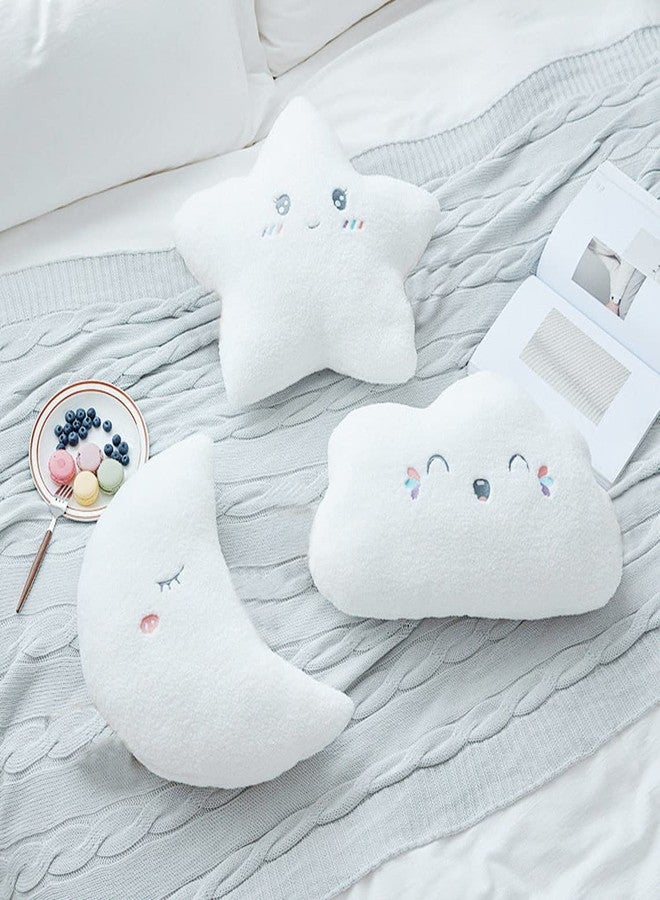 Peach Cuddle Cute Cloud Moon Star Cushions for Baby and Toddlers (Pack of 3) Cot Cushion with Embroidery Details, Cute cot Cushion, Crib Cushion, Baby Pillows, Nursery Decor - Image 2