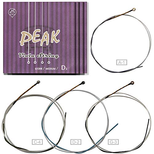 M MI & VI MI&VI PEAK Synthetic Core Viola Strings for 15” Violas — Pure Silver | Synthetic Nylon Core | Ball-End | Medium Gauge Tension - Image 3
