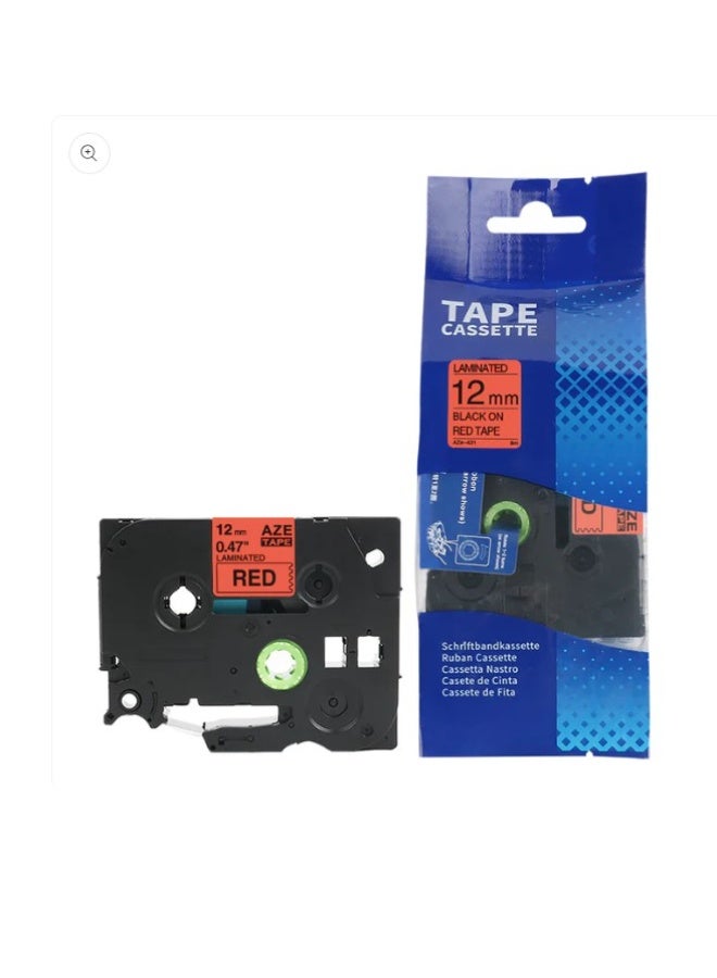 Reacon Compatible 12mm TZE/TZ Label Tape for Brother P-Touch Printers (RED)