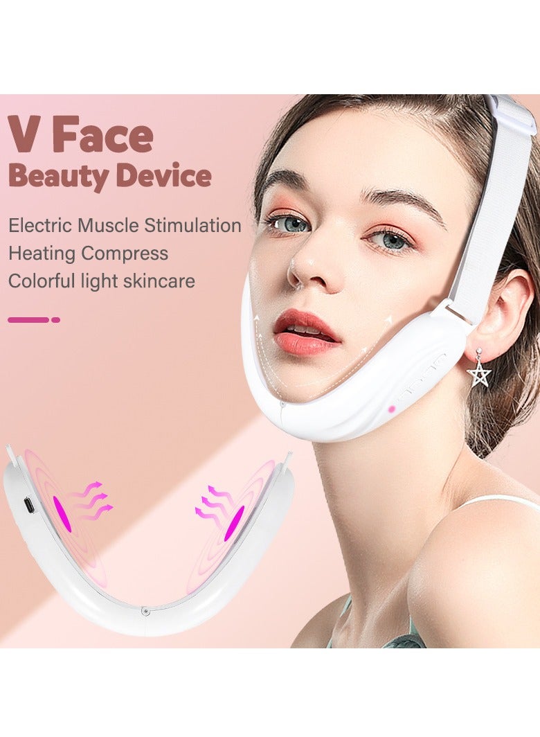 general V-Face Beauty Device with USB Charging, Rechargeable Lithium Battery - Face & Neck Beauty Device with LED & Vibration for Slimming & Sculpting - Fragrance-free electric chin reducer for daily beauty regimens, hot compresses for wrinkles and anti-aging.  - Image 2
