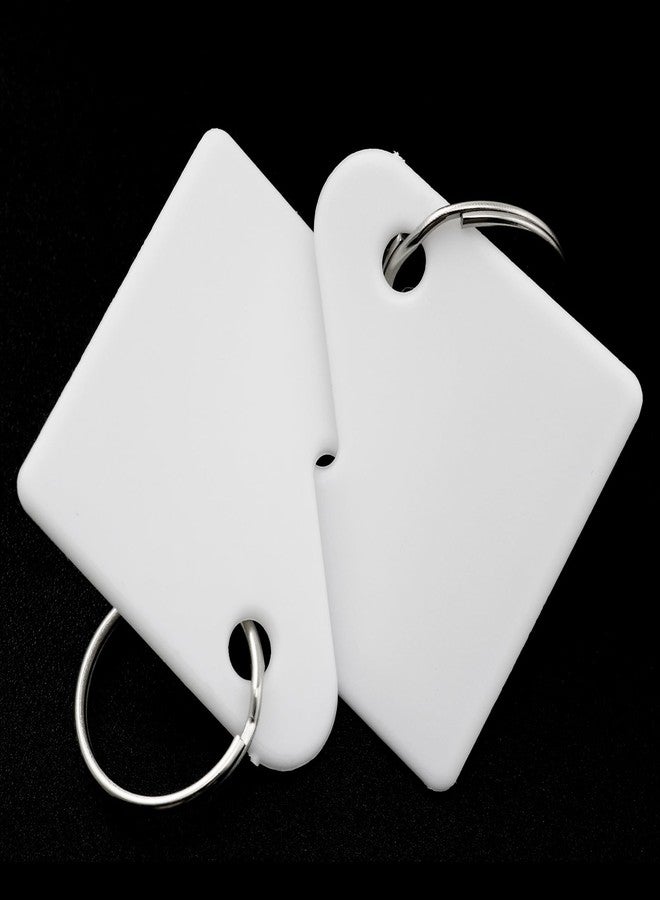 Lind Kitchen 30PCS White Rack Key Tags Hanging Tags Slotted Plastic Tags with Metal Snap Hooks for Key Cabinets Boxes Lockers Sturdy Frosted Item Identifiers for Home Offices, Keychain Style - Image 5