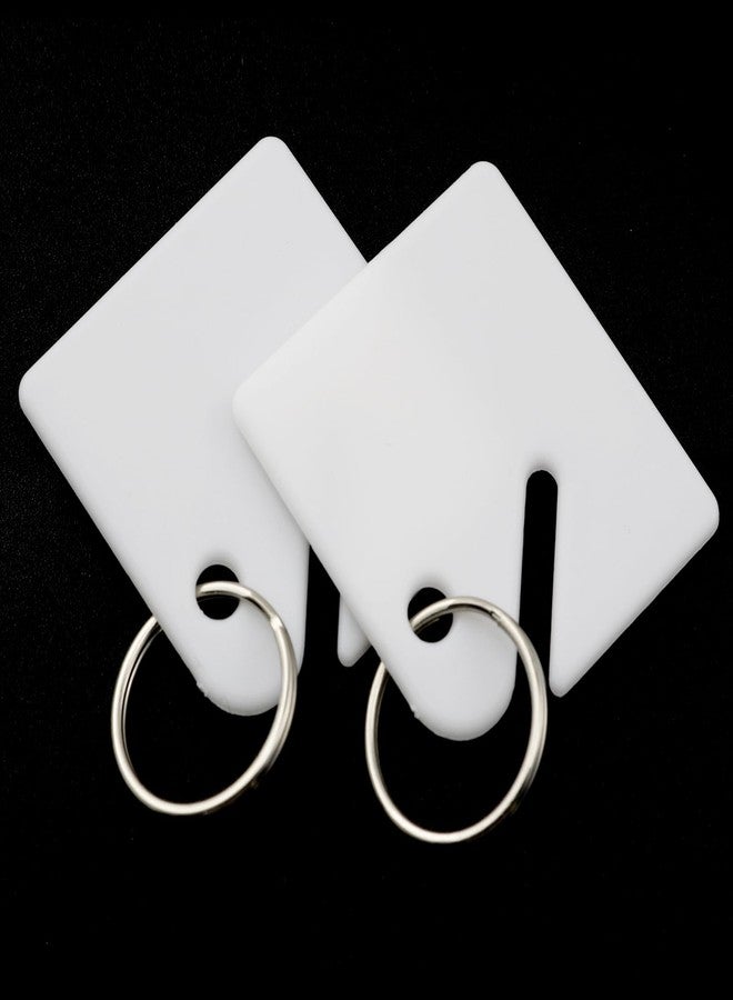 Lind Kitchen 30PCS White Rack Key Tags Hanging Tags Slotted Plastic Tags with Metal Snap Hooks for Key Cabinets Boxes Lockers Sturdy Frosted Item Identifiers for Home Offices, Keychain Style - Image 2