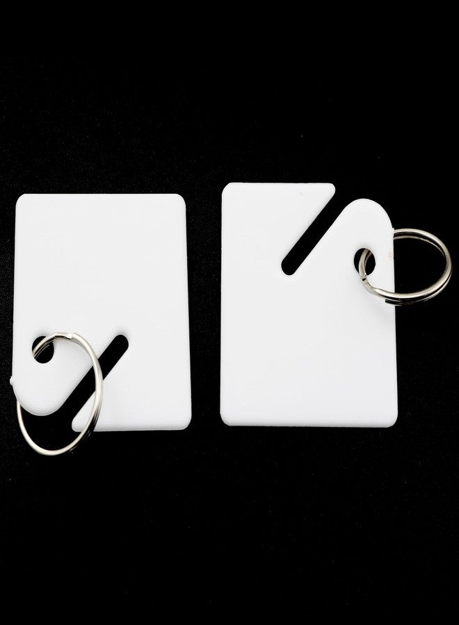 Lind Kitchen 30PCS White Rack Key Tags Hanging Tags Slotted Plastic Tags with Metal Snap Hooks for Key Cabinets Boxes Lockers Sturdy Frosted Item Identifiers for Home Offices, Keychain Style - Image 3