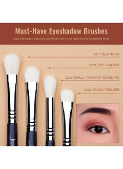 Jessup Eyeshadow Brush Set 11Pcs Eye Makeup Brushes Set Professional Eye Shadow Brush Blending Brush Shader Crease Brush Black T340  - Image 4