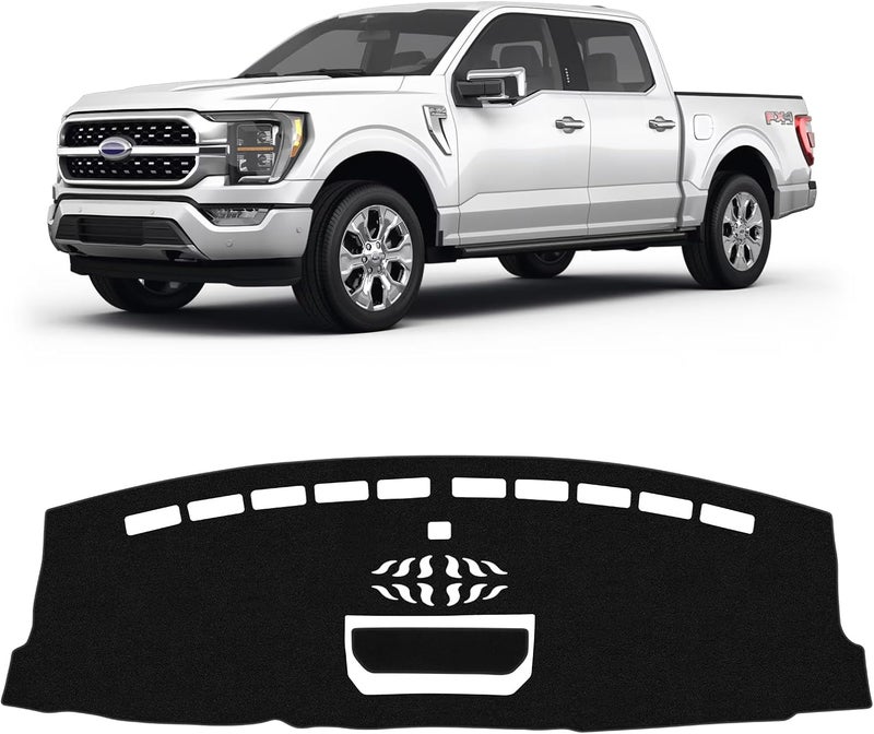 KUST Car Dash Cover for Ford F150 F-150 (2021-2025) - Polyester Non-Slip Sunshade, Black - Image 1