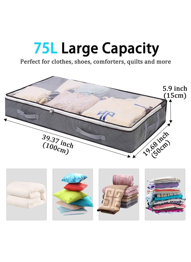 XiuWoo 3-Piece Reinforced Foldable Large Capacity Storage Containers and Organizer with Clear Window  - Image 2