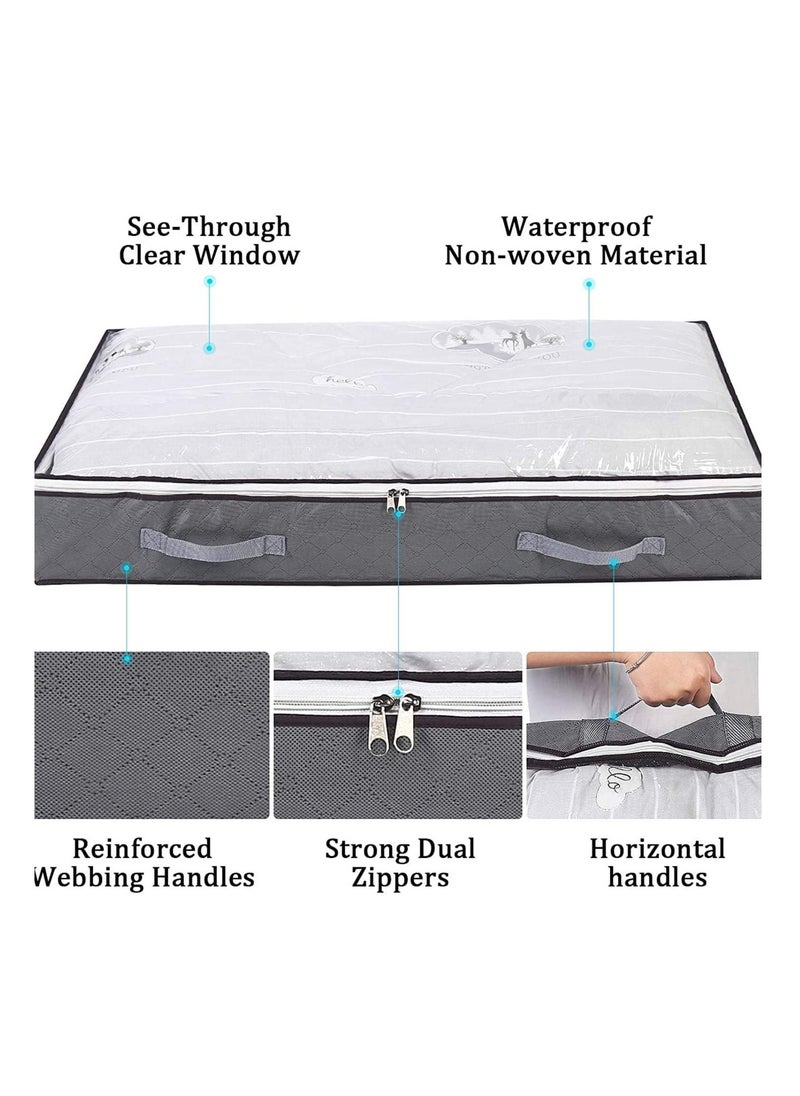 XiuWoo 3-Piece Reinforced Foldable Large Capacity Storage Containers and Organizer with Clear Window  - Image 3