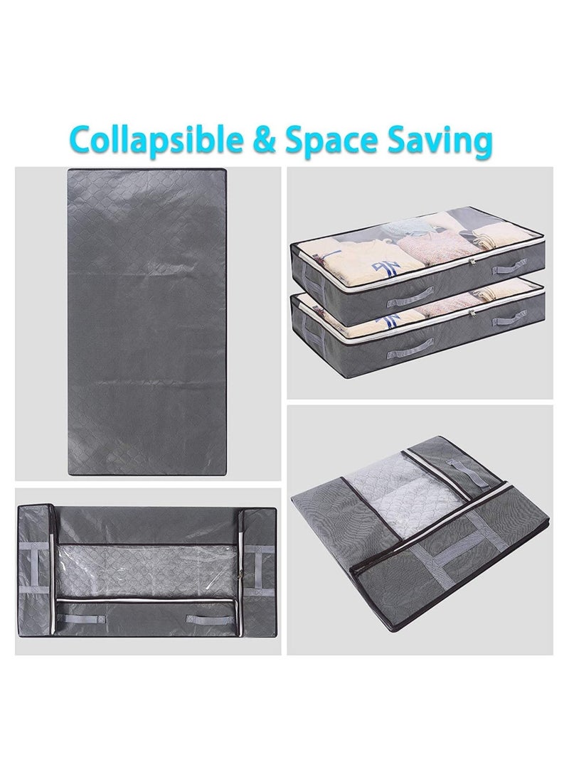 XiuWoo 3-Piece Reinforced Foldable Large Capacity Storage Containers and Organizer with Clear Window  - Image 4