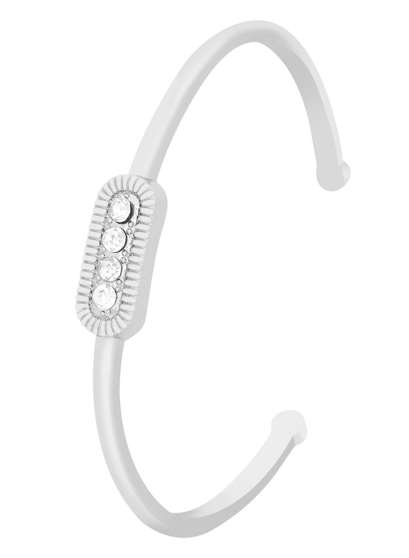 يو اس بولو اسن طقم ساعة كوارتز أنالوج مطلية بالفضة مع سوار للنساء - Image 5