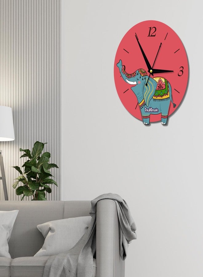 inultimate Elephant Printed Wall Clock, Analog Clock for Home Decor, Living Room, Bedroom & Office - Image 2