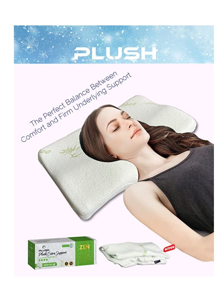 Plush Creative Planet Creative Planet PLUSH Medical Memory Foam Cooling Gel Cervical Contour Pillows with Hypoallergenic Pillowcases for Better Sleep (Set of 2) - Image 4