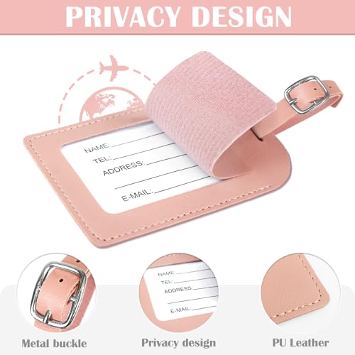 COSHAYSOO Pink Passport Cover Book Holder Travel Luggage Tag Set for Women Teen Girls with Initial Monogram Letter, Cute Airplane Essentials Personalized Cruise Accessories Trip Favor Gifts A - Image 3
