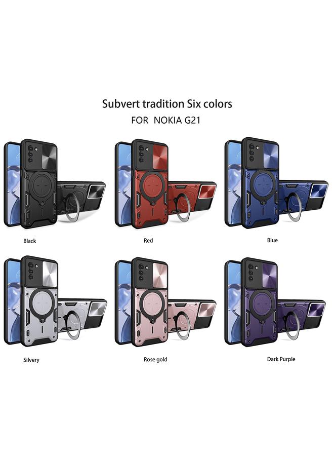 اس-توب جراب لهاتف Nokia G21 CD بتصميم منزلق مزود بحامل مغناطيسي - Image 2