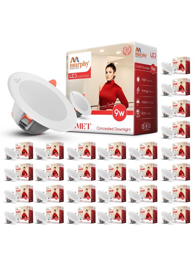 Murphy 9W LED Down Light, Cool White Light, Round, Pack of 30, Recessed Ceiling LED Light, Suited for 3 inch Junction Box/Concealed Box (2 Years Warranty) - Image 1