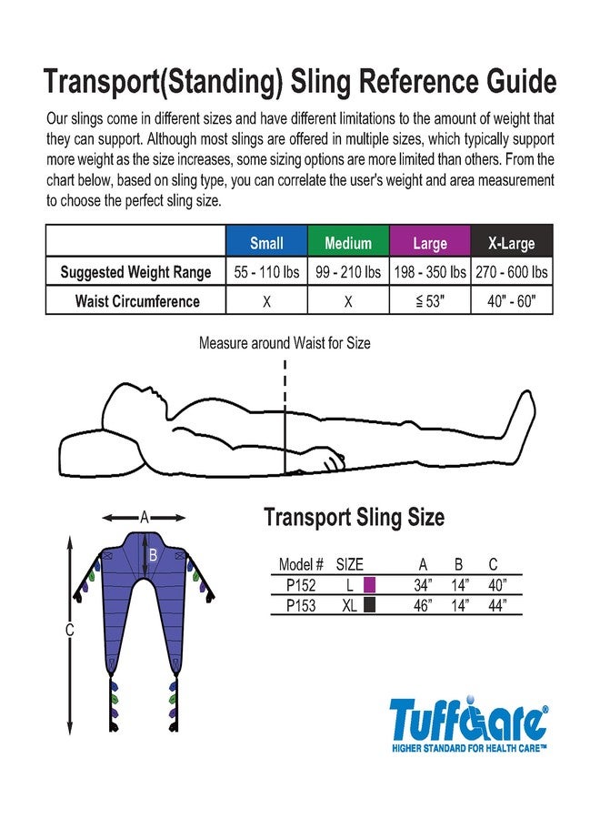 Tuffcare Transport Sling for Sit to Stand Lifts fits Tuffcare, Hoyer, Invacare, McKesson, Drive, Lumex, Medline, Joerns and Other Patient Lifts Solid Fabric Polyester (X-Large) - Image 5