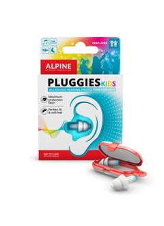 Alpine Pluggies Filtered Earplugs For Kids & Small Ear Canals 25Db Certified Multipurpose Kids Ear Protection Age 512 Comfortabe Hypoallergenic Kids Earplugs  - Image 1