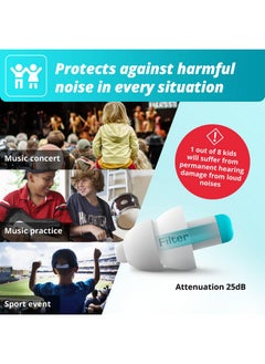 Alpine Pluggies Filtered Earplugs For Kids & Small Ear Canals 25Db Certified Multipurpose Kids Ear Protection Age 512 Comfortabe Hypoallergenic Kids Earplugs  - Image 4