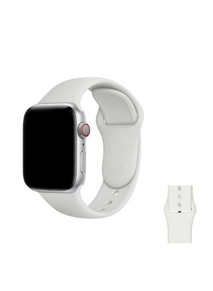 Generic - Apple Watch Band 45mm 44mm 42mm Soft Silicone Sport Band Replacement Wrist Strap Compatible for iWatch Apple Watch Series 7/SE/6/5/4/3/2/1 (45mm/44mm/42mm) - Image 1
