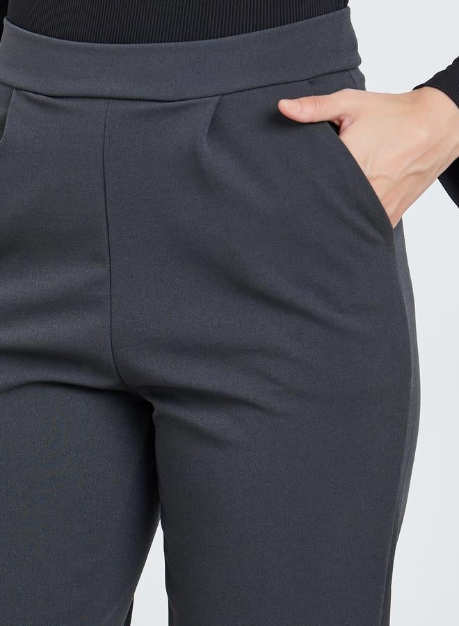 Take Two Grey High Rise Tapered Leg Pants - Image 3