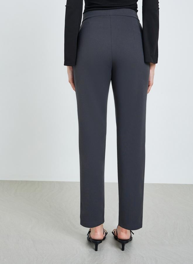 Take Two Grey High Rise Tapered Leg Pants - Image 4