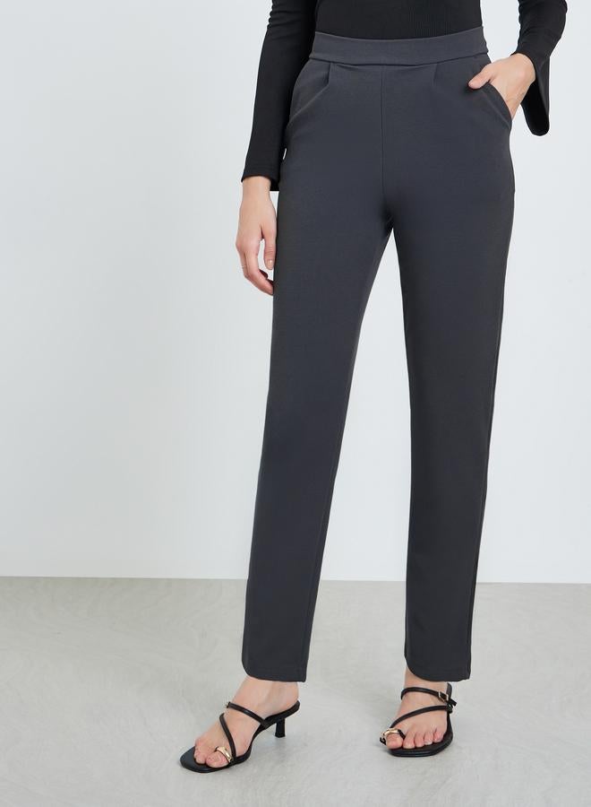 Take Two Grey High Rise Tapered Leg Pants - Image 2