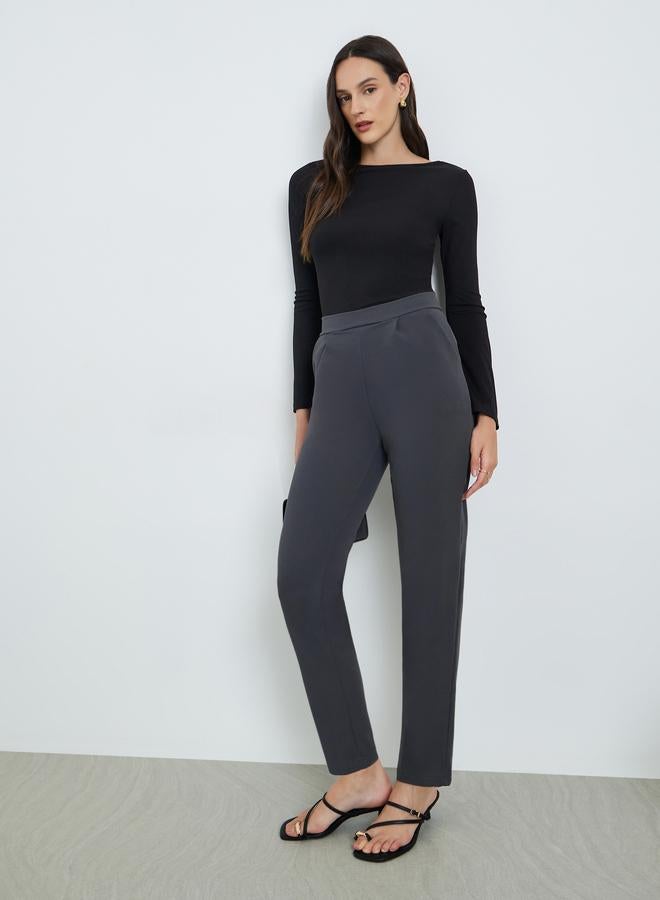 Take Two Grey High Rise Tapered Leg Pants - Image 1